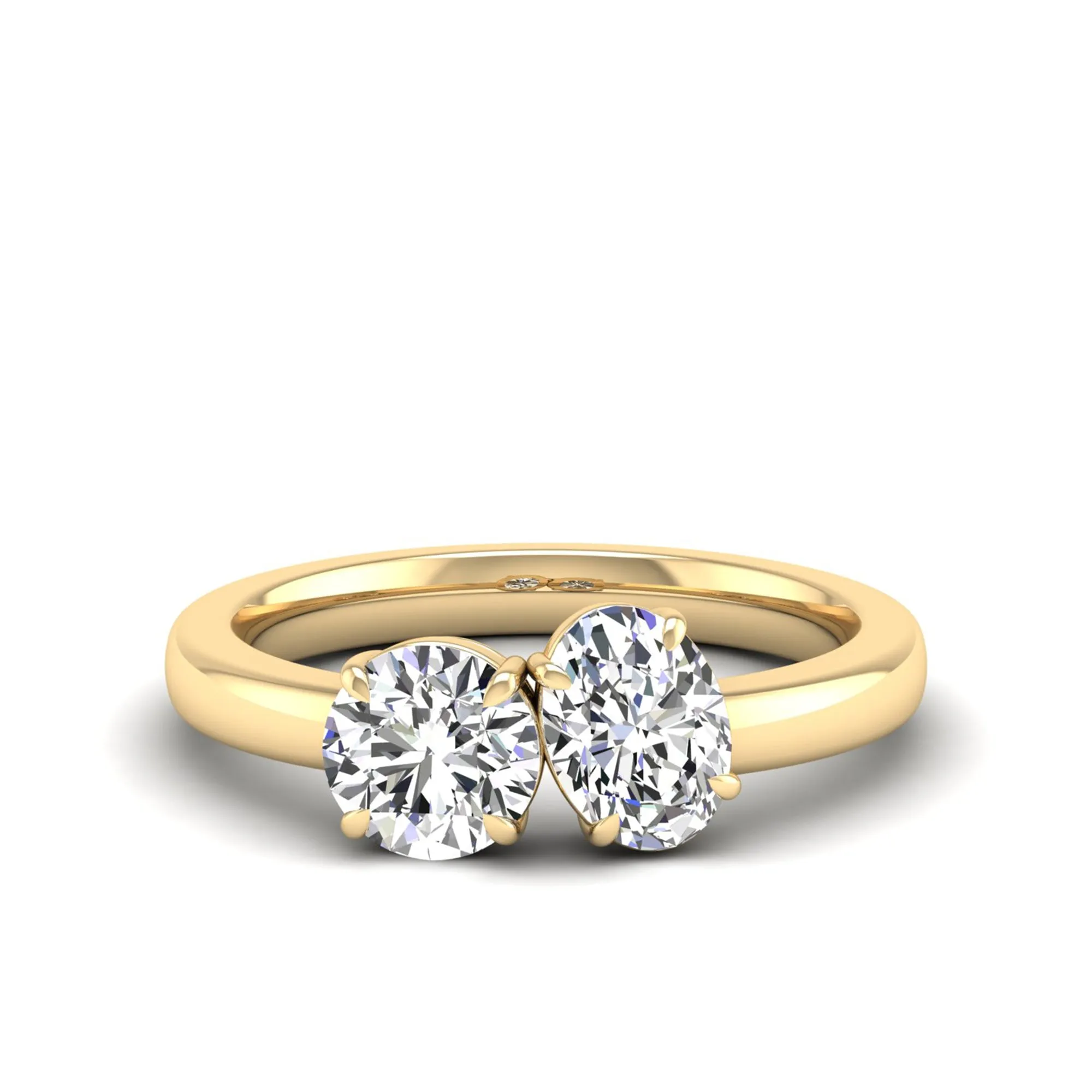 Toi et Moi Round and Oval Lab Diamond Ring