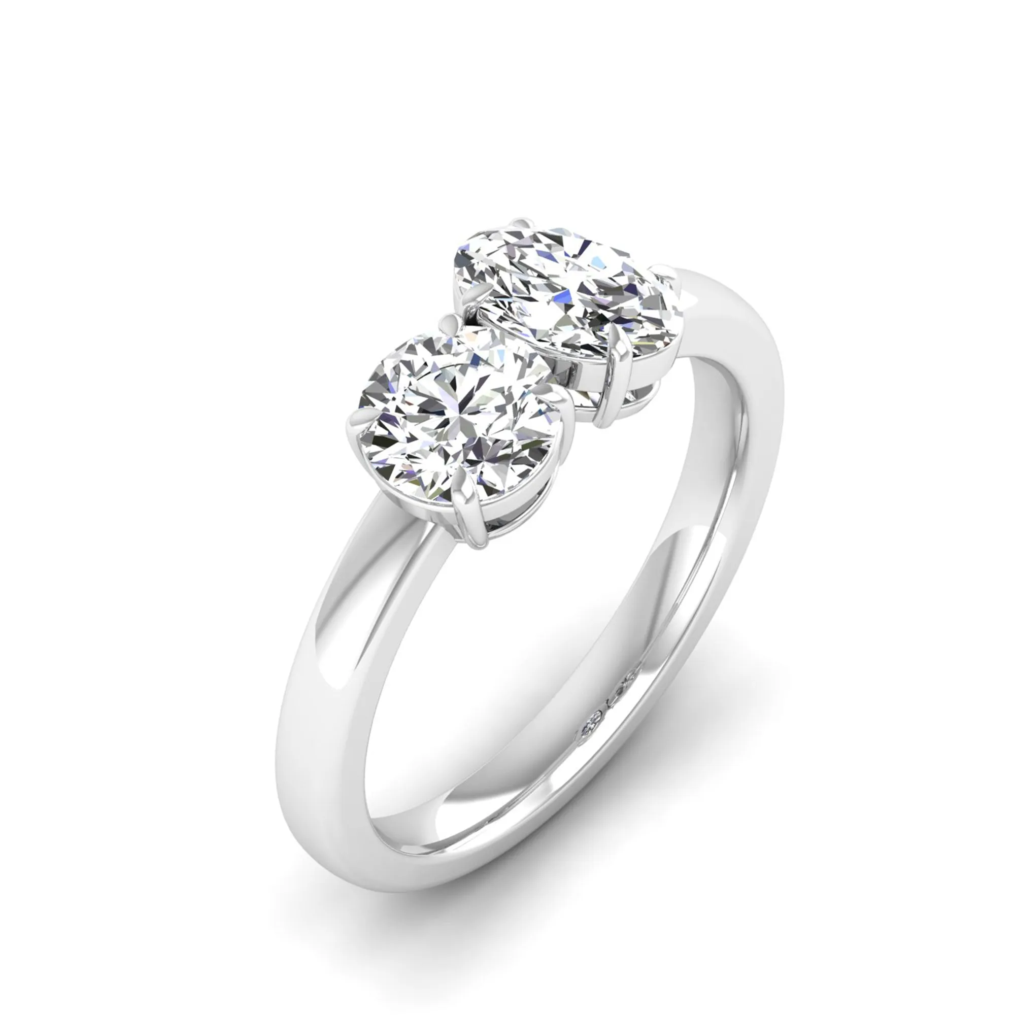 Toi et Moi Round and Oval Lab Diamond Ring
