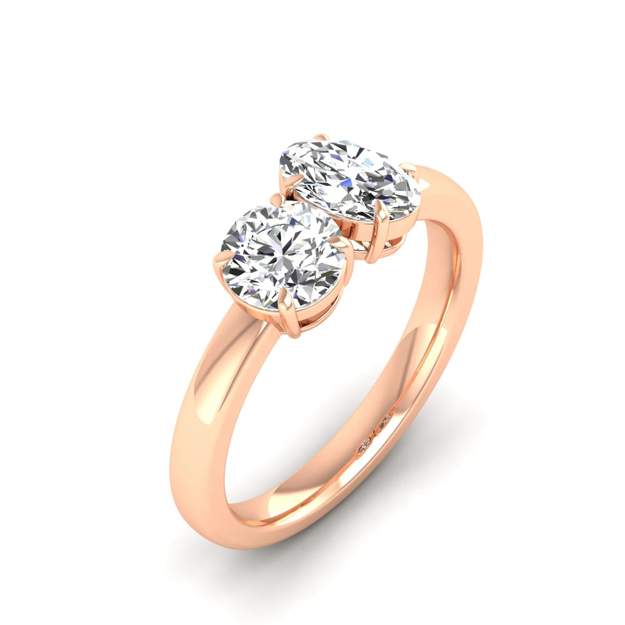 Toi et Moi Round and Oval Lab Diamond Ring