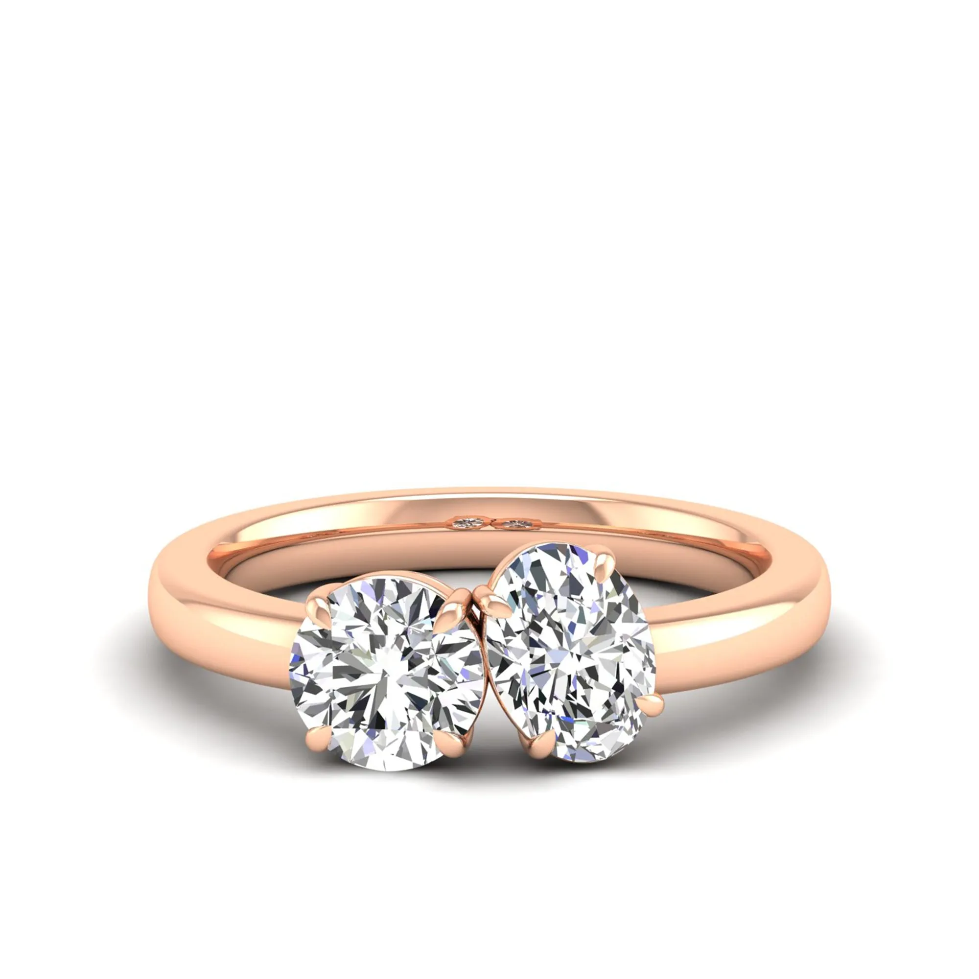 Toi et Moi Round and Oval Lab Diamond Ring