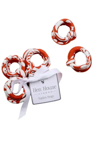 turtledove ginger orange printed cloth napkin rings