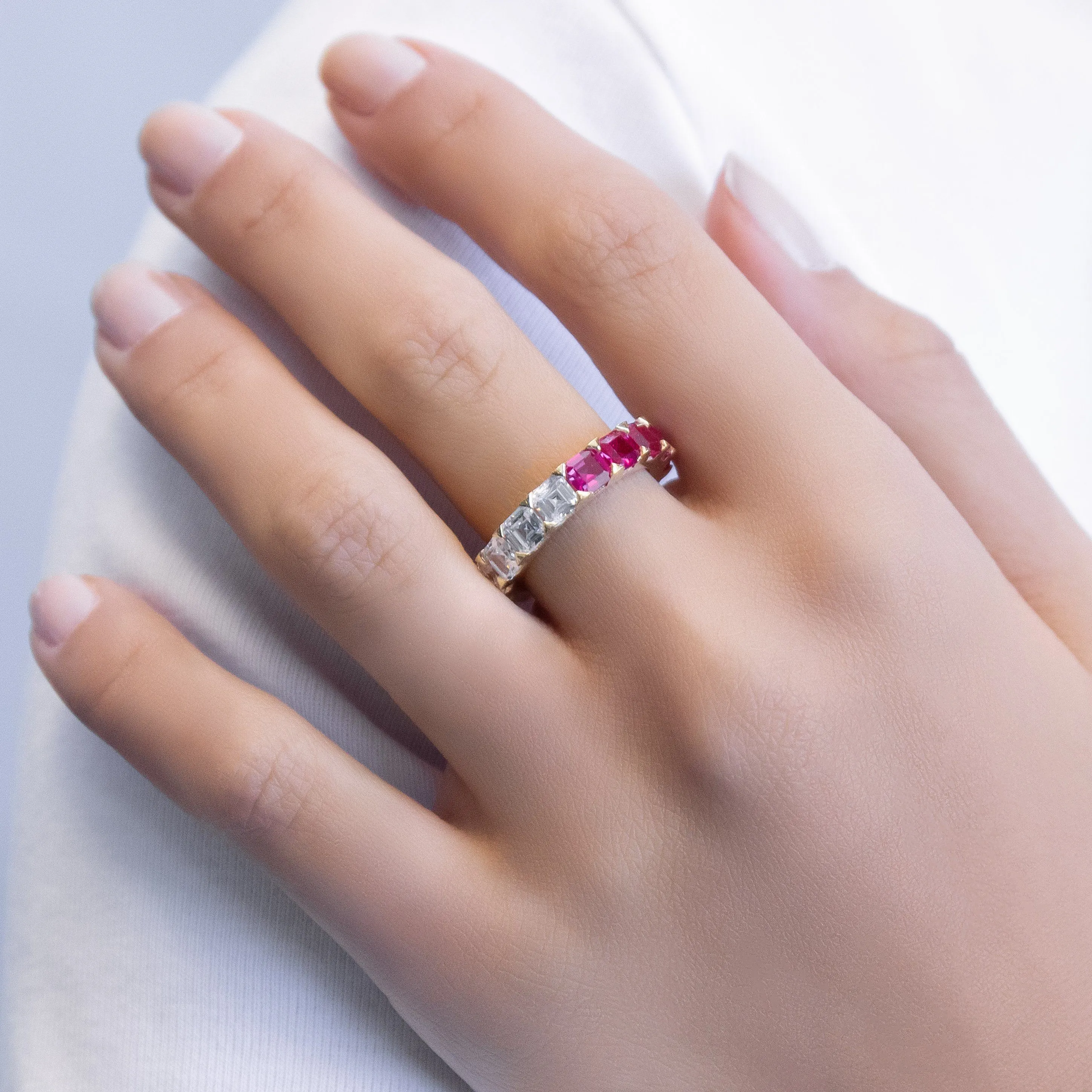 Two-Tone Princess Cut Band