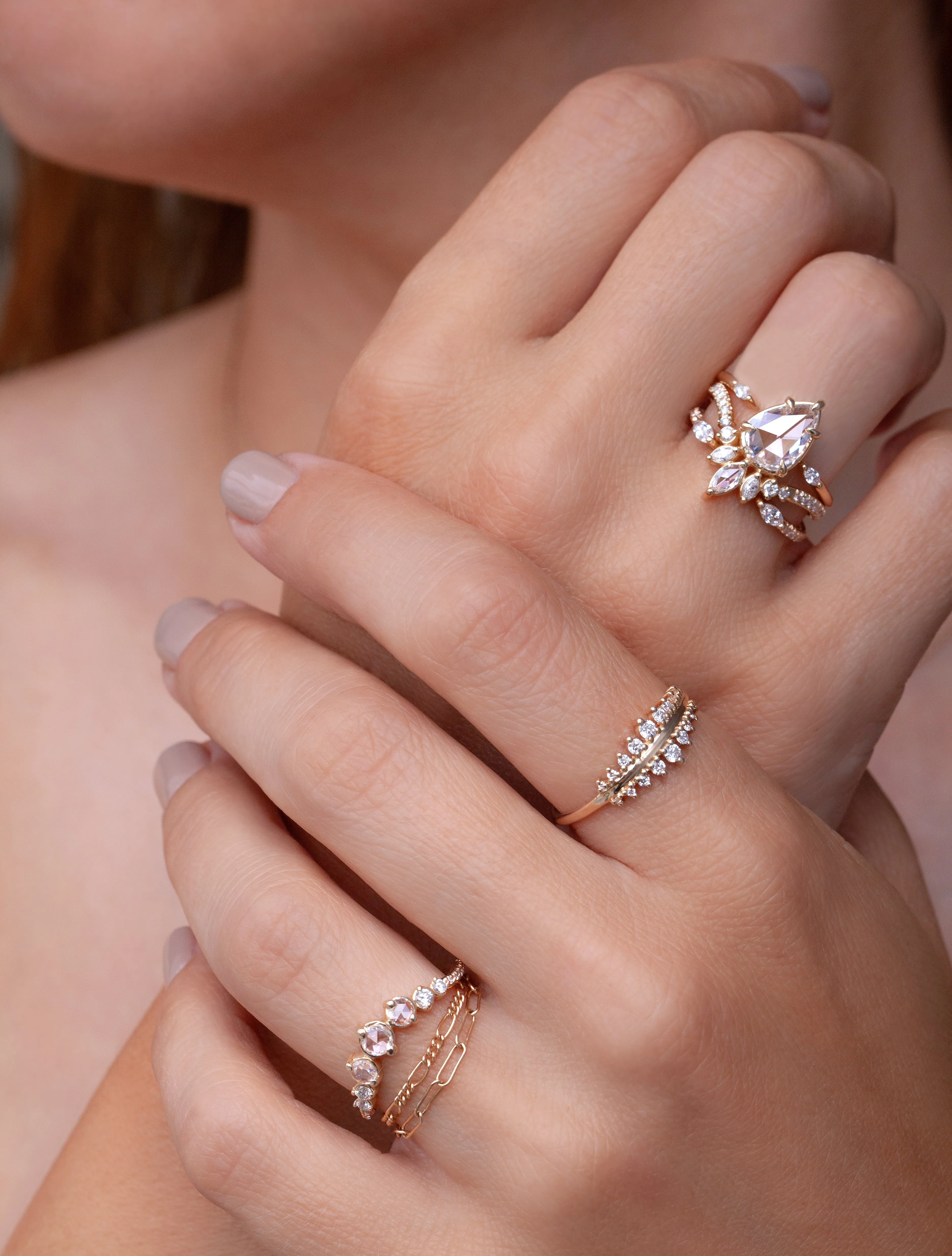 Vega Tapering Diamond Ring (Ready to Ship Size 3 and 7)