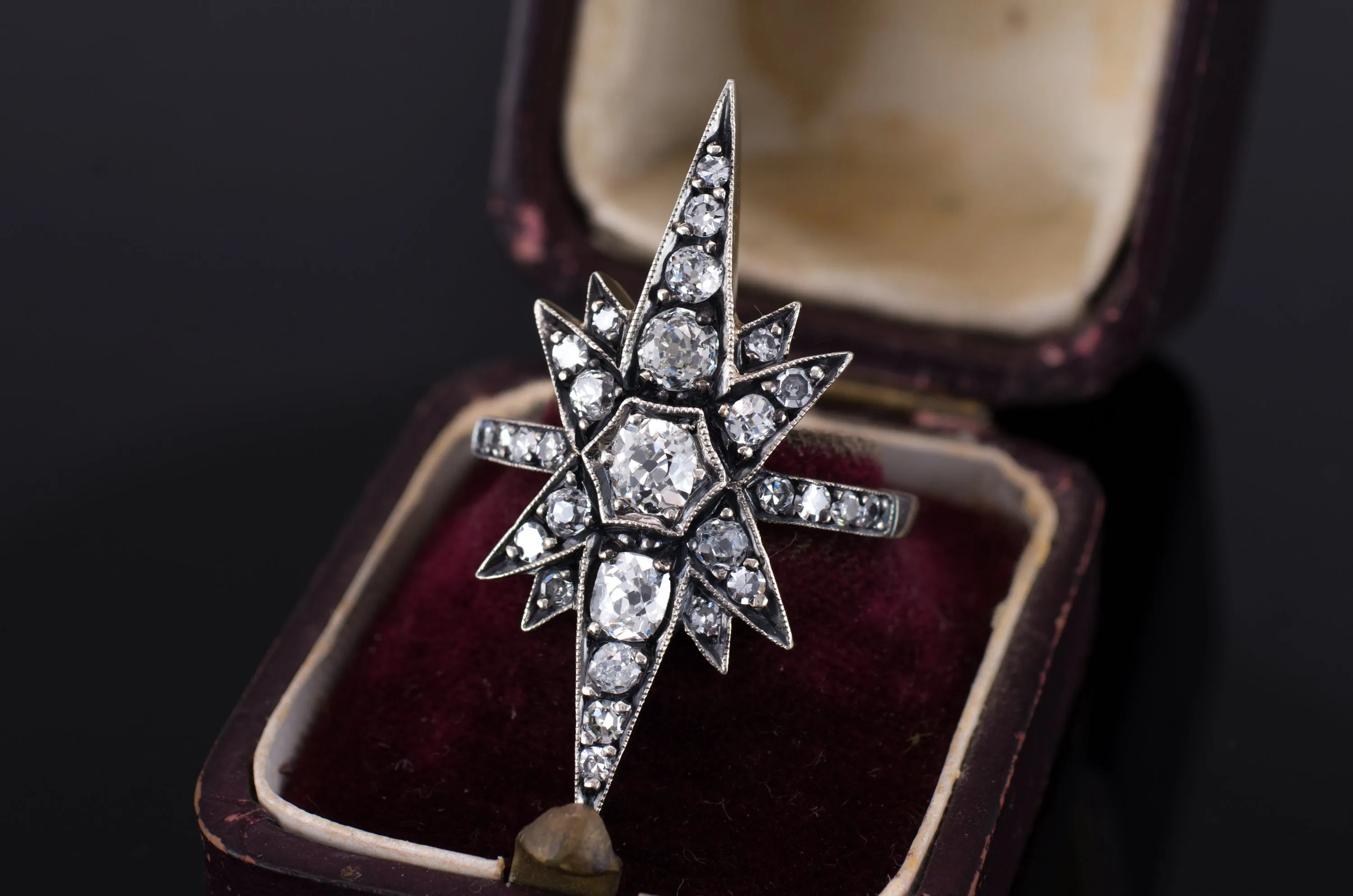 VICTORIAN INSPIRED OLD CUT DIAMOND STAR RING