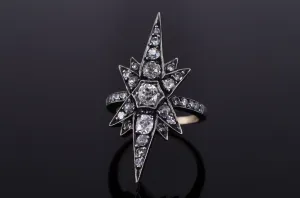 VICTORIAN INSPIRED OLD CUT DIAMOND STAR RING