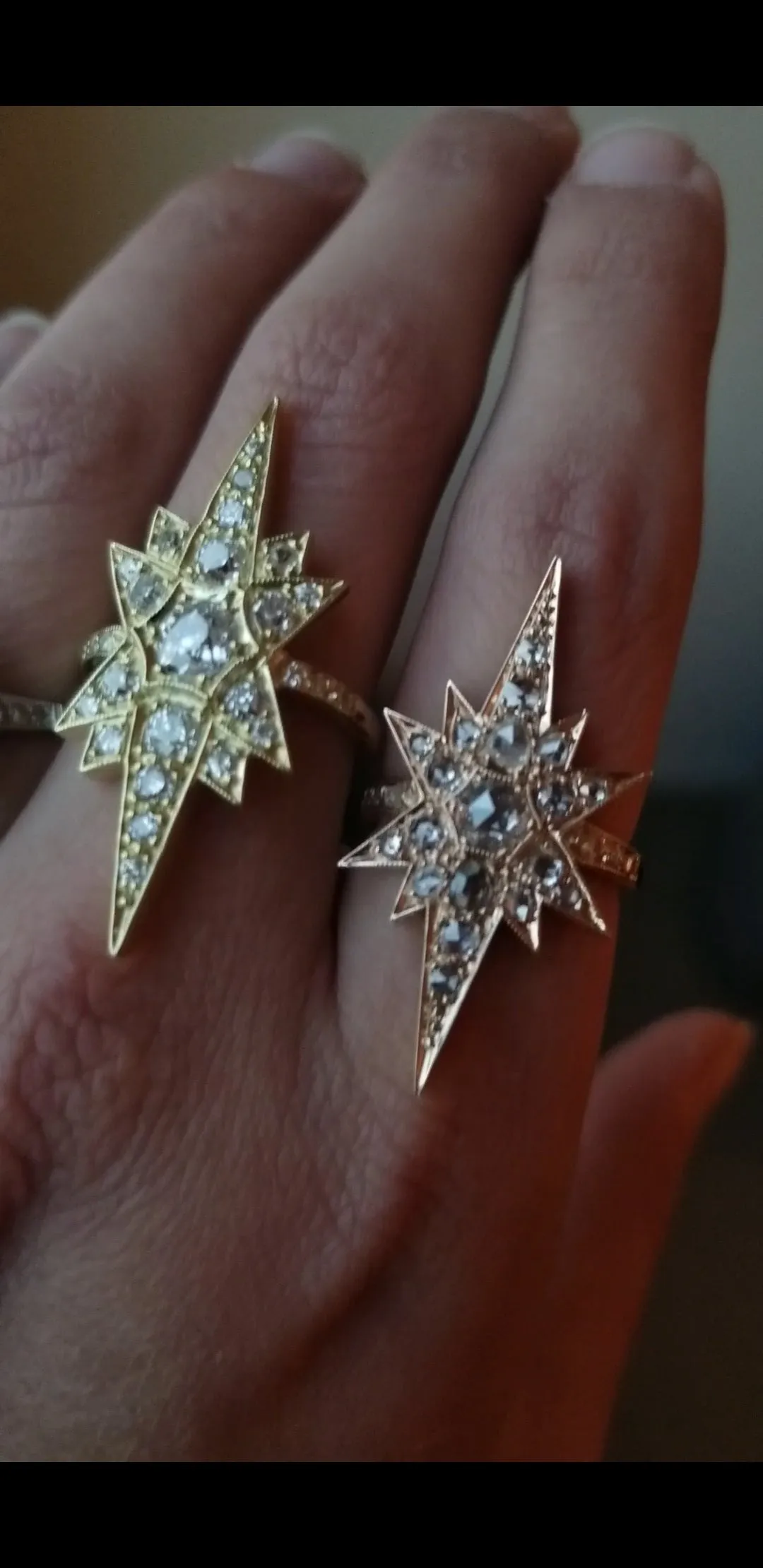 VICTORIAN INSPIRED OLD CUT DIAMOND STAR RING