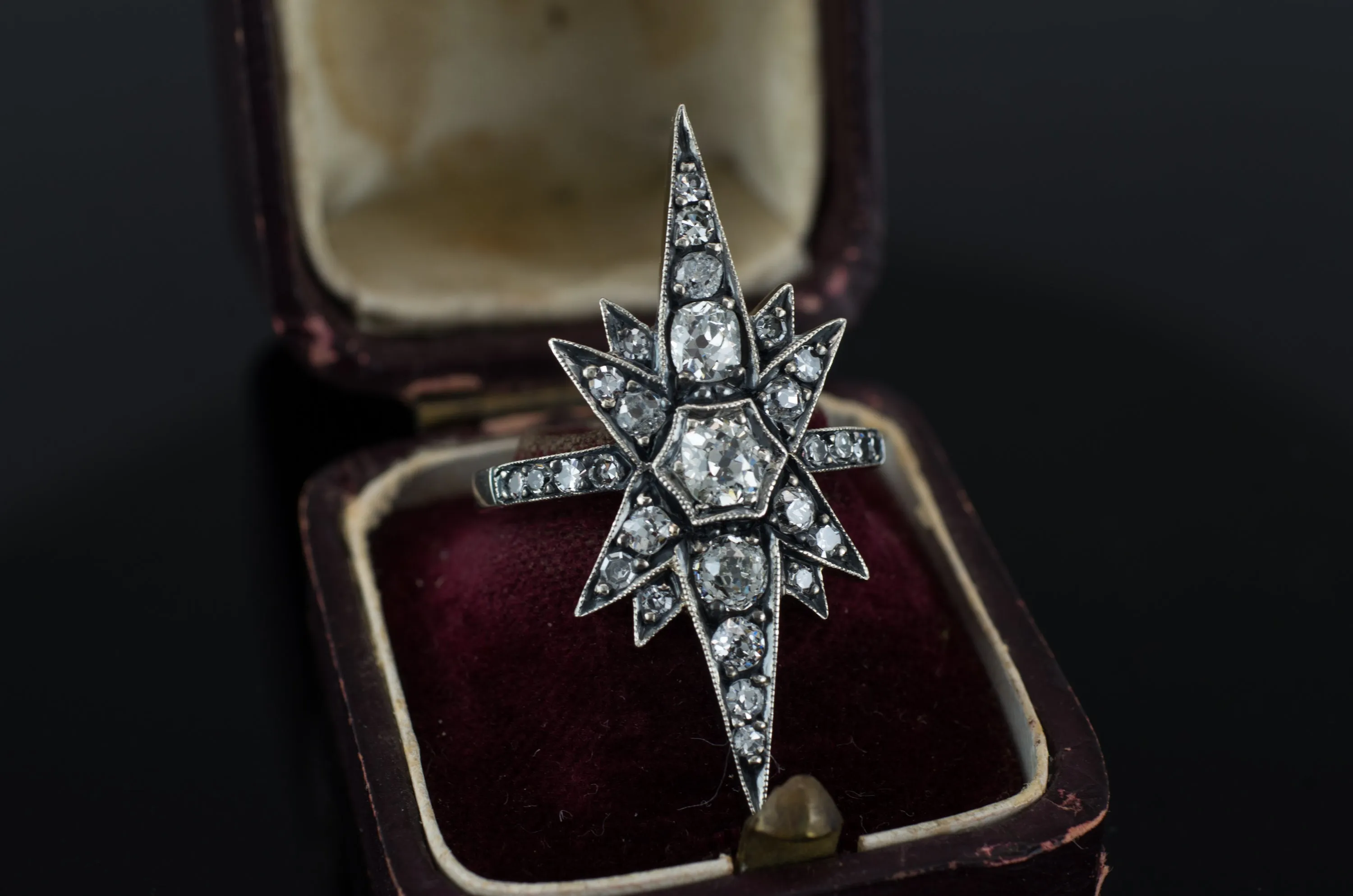 VICTORIAN INSPIRED OLD CUT DIAMOND STAR RING