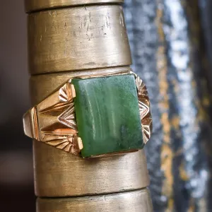 Victorian Jade Signet Ring