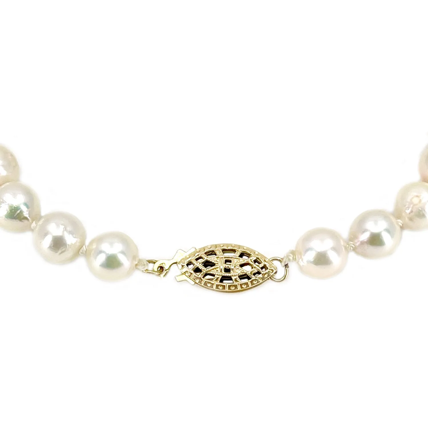Vintage Baroque Japanese Saltwater Akoya Cultured Pearl Bracelet- 14K Yellow Gold Plate