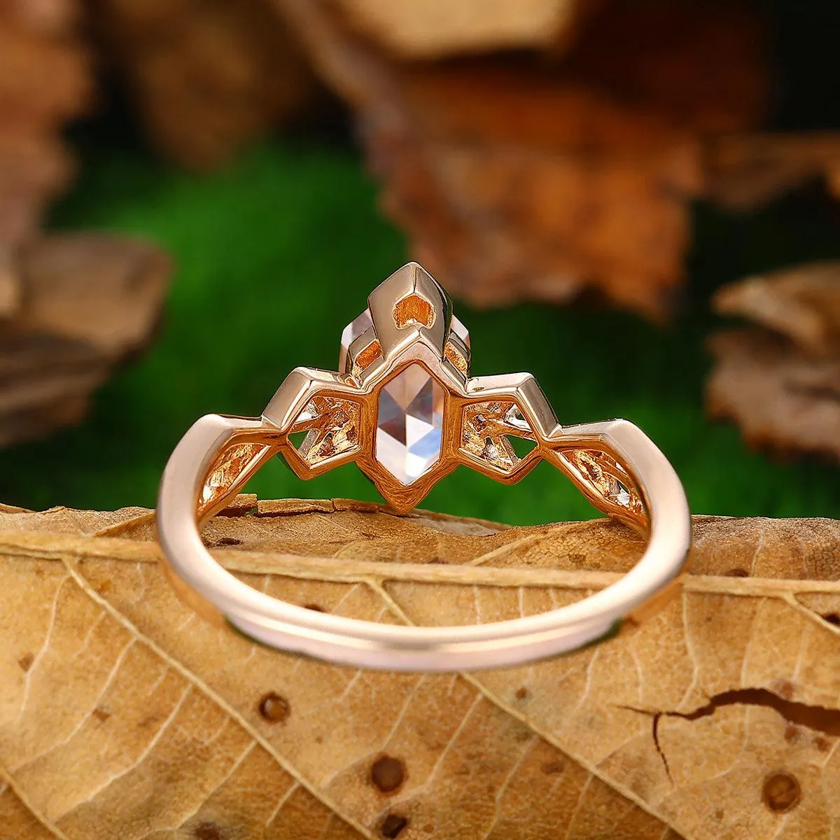 Vintage Half Eternity Natural Pink Morganite 14k Solid Gold Promise Ring