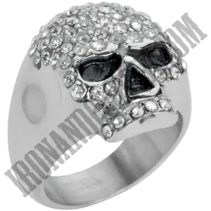 White Bling Skull Ring