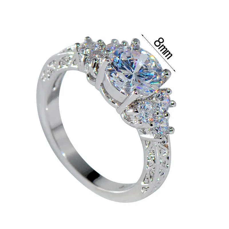 White Gold Filled White Sapphire Ring