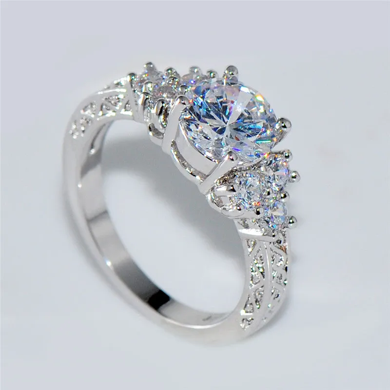 White Gold Filled White Sapphire Ring