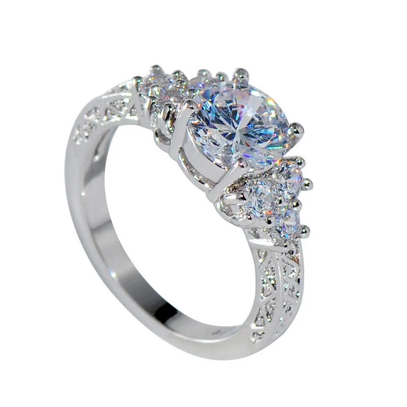 White Gold Filled White Sapphire Ring