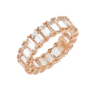 White Topaz Eternity Band 14K