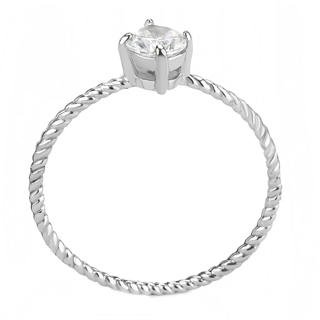 Women Stainless Steel Cubic Zirconia Rings TK3604