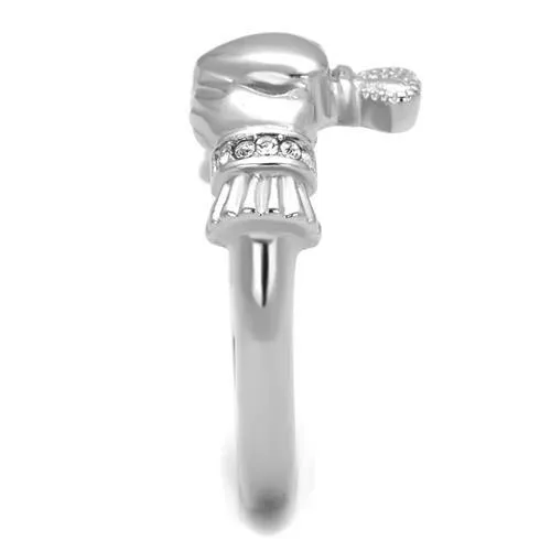Women Stainless Steel Synthetic Crystal Rings