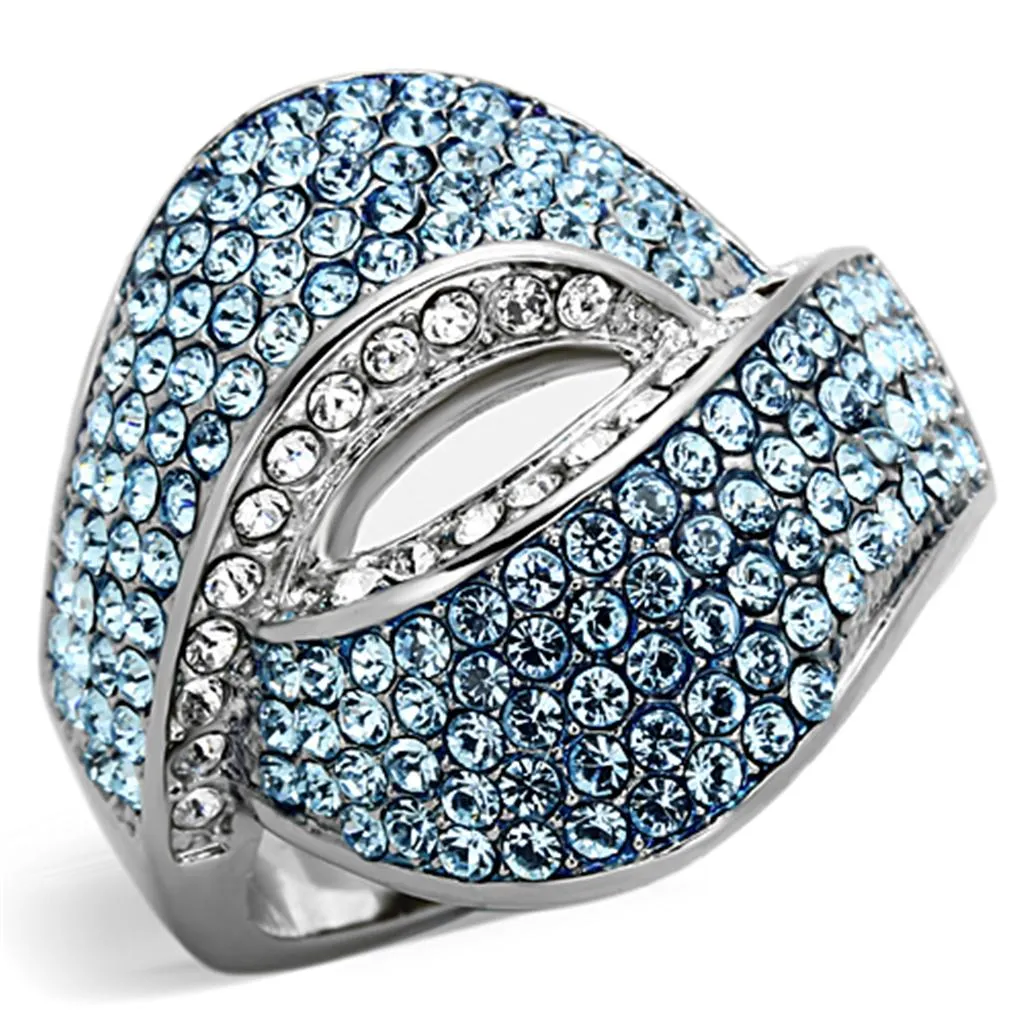 Women Stainless Steel Synthetic Crystal Rings